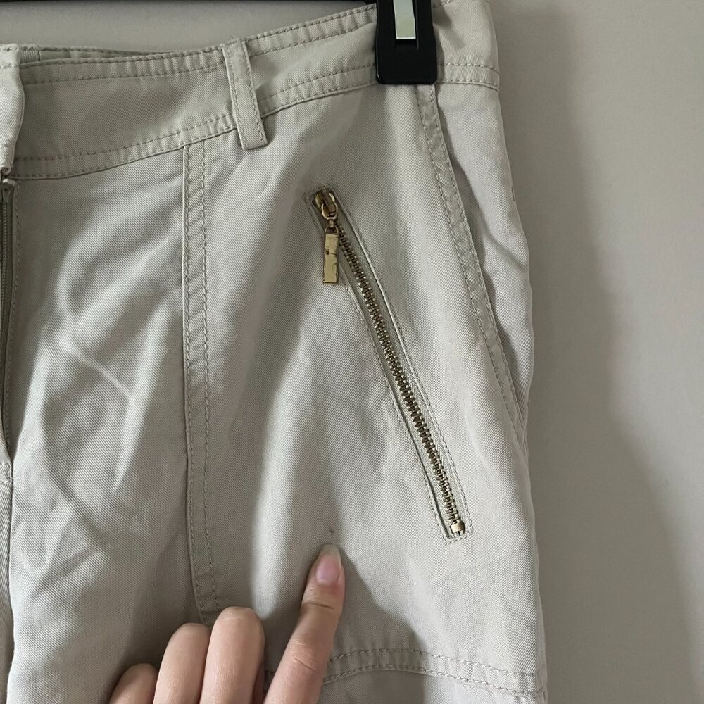 Cache Capri Cropped Cargo Pants Size 0 Light Crea… - image 7